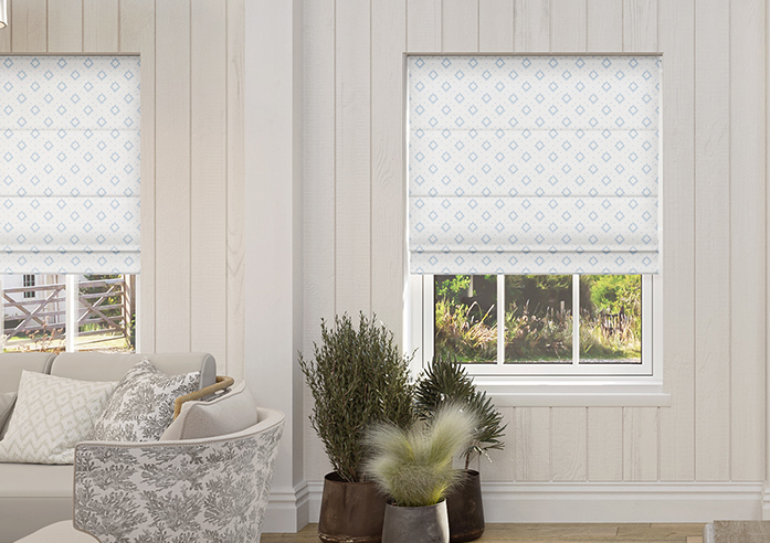 Huaraz Velvet, Mid Blue - Twist&Fit Roman Blind - Image 3